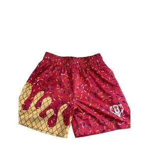 101 Apparel Youth Medium Ice Cream Drip Sprinkle Shorts Pink YM Athleisure
